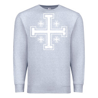 Heather Grey crusader cross of jerusalem knights templa Premium Sweatshirt - linhVisuals