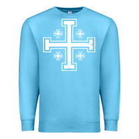 Ocean Blue crusader cross of jerusalem knights templa Premium Sweatshirt - linhVisuals
