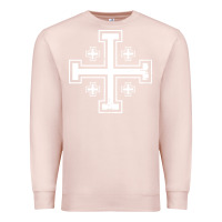 Pale Pink crusader cross of jerusalem knights templa Premium Sweatshirt - linhVisuals