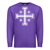 Purple crusader cross of jerusalem knights templa Premium Sweatshirt - linhVisuals