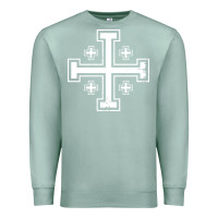 Seafoam crusader cross of jerusalem knights templa Premium Sweatshirt - linhVisuals