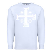White crusader cross of jerusalem knights templa Premium Sweatshirt - linhVisuals