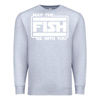 Heather Grey May The Fish Be With You Fishing3 Premium Sweatshirt - linhVisuals