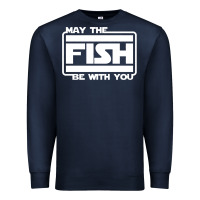 Navy May The Fish Be With You Fishing3 Premium Sweatshirt - linhVisuals