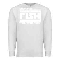 Oatmeal Heather May The Fish Be With You Fishing3 Premium Sweatshirt - linhVisuals