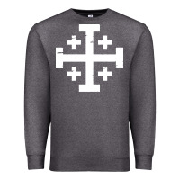 Charcoal Heather crusader cross of jerusalem Premium Sweatshirt - linhVisuals