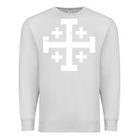 Dove Grey crusader cross of jerusalem Premium Sweatshirt - linhVisuals