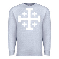 Heather Grey crusader cross of jerusalem Premium Sweatshirt - linhVisuals