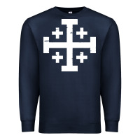 Navy crusader cross of jerusalem Premium Sweatshirt - linhVisuals
