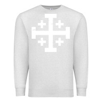 Oatmeal Heather crusader cross of jerusalem Premium Sweatshirt - linhVisuals