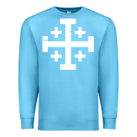 Ocean Blue crusader cross of jerusalem Premium Sweatshirt - linhVisuals