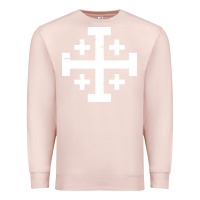 Pale Pink crusader cross of jerusalem Premium Sweatshirt - linhVisuals