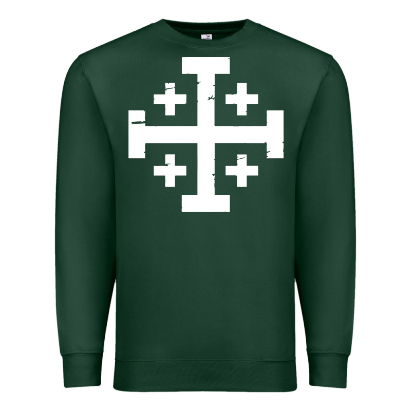 Crusader Cross Of Jerusalem Premium Sweatshirt by linhVisuals | Teevron