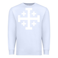 White crusader cross of jerusalem Premium Sweatshirt - linhVisuals