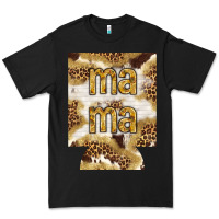 Black Mama with leopard and cowhide regular can cooler Premium Tee - HowdyJamesFarm