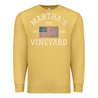 Antique Gold martha's vineyard massachusetts american flag usa vintage pullover hoo Premium Sweatshirt - linhVisuals
