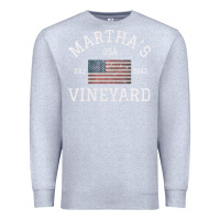 Heather Grey martha's vineyard massachusetts american flag usa vintage pullover hoo Premium Sweatshirt - linhVisuals