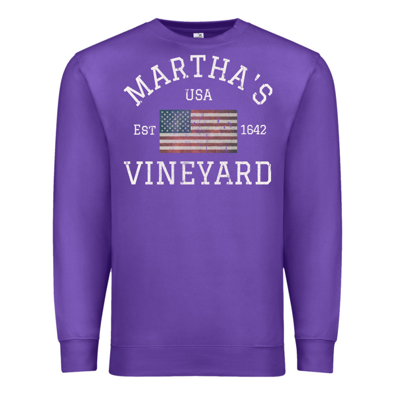 Martha's Vineyard Massachusetts American Flag Usa Vintage Pullover Hoo Premium Sweatshirt by linhVisuals | Teevron