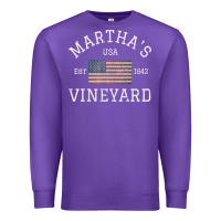 Purple martha's vineyard massachusetts american flag usa vintage pullover hoo Premium Sweatshirt - linhVisuals