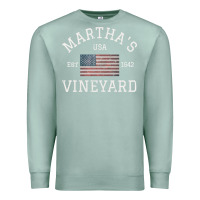 Seafoam martha's vineyard massachusetts american flag usa vintage pullover hoo Premium Sweatshirt - linhVisuals