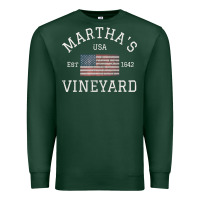 Sports Green martha's vineyard massachusetts american flag usa vintage pullover hoo Premium Sweatshirt - linhVisuals