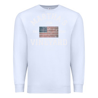 White martha's vineyard massachusetts american flag usa vintage pullover hoo Premium Sweatshirt - linhVisuals