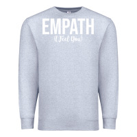 Heather Grey empath i feel you gift for empathetic person empathy pullover hoodie Premium Sweatshirt - linhVisuals