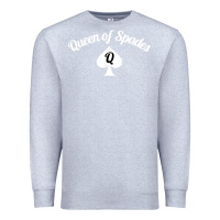 Heather Grey queen of spades clothes for women   qos tee t shirt Premium Sweatshirt - linhVisuals