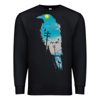 Black raven t  shirt the raven t  shirt Premium Sweatshirt - linhVisuals