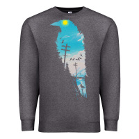 Charcoal Heather raven t  shirt the raven t  shirt Premium Sweatshirt - linhVisuals