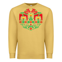 Antique Gold swedish dala horse folk art t shirt Premium Sweatshirt - linhVisuals