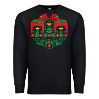 Black swedish dala horse folk art t shirt Premium Sweatshirt - linhVisuals