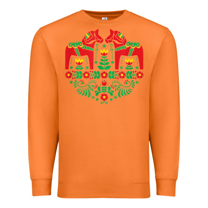 Swedish Dala Horse Folk Art T Shirt Premium Sweatshirt by linhVisuals | Teevron