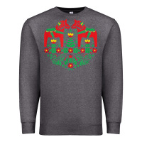 Charcoal Heather swedish dala horse folk art t shirt Premium Sweatshirt - linhVisuals