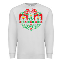 Dove Grey swedish dala horse folk art t shirt Premium Sweatshirt - linhVisuals