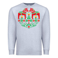 Heather Grey swedish dala horse folk art t shirt Premium Sweatshirt - linhVisuals