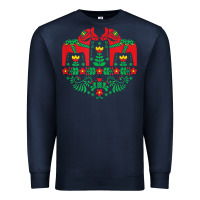 Navy swedish dala horse folk art t shirt Premium Sweatshirt - linhVisuals