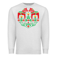 Oatmeal Heather swedish dala horse folk art t shirt Premium Sweatshirt - linhVisuals