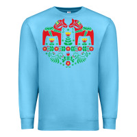 Ocean Blue swedish dala horse folk art t shirt Premium Sweatshirt - linhVisuals
