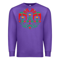 Purple swedish dala horse folk art t shirt Premium Sweatshirt - linhVisuals