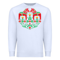 White swedish dala horse folk art t shirt Premium Sweatshirt - linhVisuals