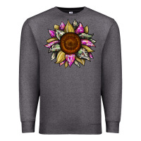 Charcoal Heather sunflower camouflage Premium Sweatshirt - JahusDesignShop