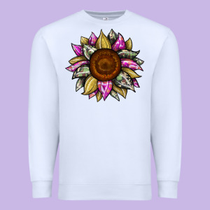Sunflower Camouflage Premium Sweatshirt Designed By Jahusdesignshop