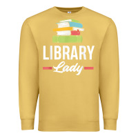 Antique Gold womens funny library lady librarian library assistant t shirt Premium Sweatshirt - linhVisuals