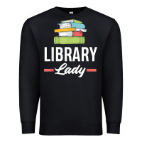 Black womens funny library lady librarian library assistant t shirt Premium Sweatshirt - linhVisuals