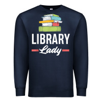 Navy womens funny library lady librarian library assistant t shirt Premium Sweatshirt - linhVisuals
