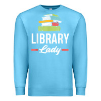 Ocean Blue womens funny library lady librarian library assistant t shirt Premium Sweatshirt - linhVisuals