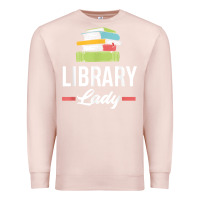 Pale Pink womens funny library lady librarian library assistant t shirt Premium Sweatshirt - linhVisuals