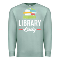 Seafoam womens funny library lady librarian library assistant t shirt Premium Sweatshirt - linhVisuals