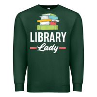 Sports Green womens funny library lady librarian library assistant t shirt Premium Sweatshirt - linhVisuals